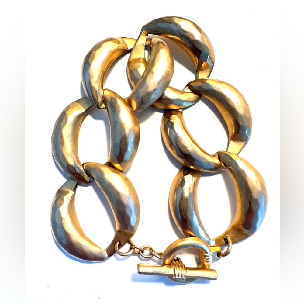 Chunky Gold Tone 8 1/2” Chain Bracelet - Picture 2 of 10